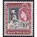 Basutoland QEII 1954-58 10s Black Maroon Mohair...