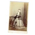 Victorian cdv photo young woman & parasol stand...
