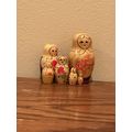 Authentic Handmade Vintage Russian Wooden Nesti...