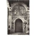 B&W Photo Postcard- Door of the Abbey Souillac ...