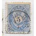 NORWAY 1877 CLASSIC POSTHORN SHADED 5ore ULTRAM...
