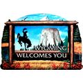 Wyoming State Welcome Sign Artwood Fridge Magnet