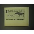 1950 Union-National Unite Dining Table Advertisement