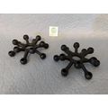 PAIR OF 1960s MODERN DANSK CAST BLACK METAL CAN...
