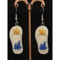 Beach Filp-Flop Earrings Silver Plated Hooks