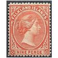 Falkland Islands 1895 SG35 9d Pale Reddish Oran...