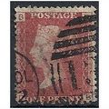 1858 SG43 1d Red Plate 116 Good/Fine Used Check...