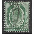 MALTA 1904 ED 7th 1/2d GREEN SG 47 FINE USED#4