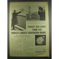1932 Westclox Pocket Ben Watch Ad - Leaps from Bridge