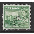 MALTA 1938 1d GREEN VALDALA PALACE SG 219a FINE...