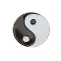 Yin Yang Enamelled Black & White Pin Badge Meta...