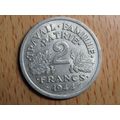 France Republic 1944C 2 Francs Coin