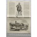 1860 engraving: Market Drayton, statue Robert L...