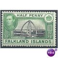 Falkland Islands 1938 SG146 1/2d Black & Green ...
