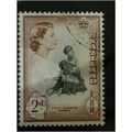 Swaziland QEII 1956 2d Black & Brown Used SG 55...