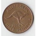 AUSTRALIA COIN - HALF PENNY 1964/ELIZABETH II/V...