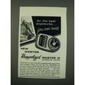 1956 Weston Master III exposure meter Ad - For the Best Exposures
