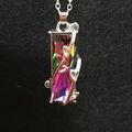 Natural Fire Rainbow Topaz Necklace #395 USA Se...