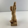 Folk Art Wood Carving of Woman Carrying Fire Wo...