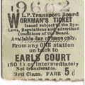 London Transport Edmondson Ticket - From any On...