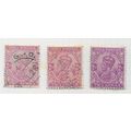 INDIA 1911 K5 TWO ANNAS MAUVE PURPLE SHADES 3 S...