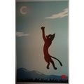 Cat and Moon Poster by Ryo Tagaki