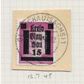 GERMANY 1945 LOCAL SURCHARGE GLAUCHAU 15Pf 6Pf ...