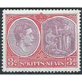 St Kitts-Nevis 1946 SG73a 3d Purple & Bright Sc...