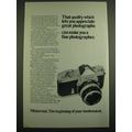 1972 Nikon Nikkormat Camera Ad - That quality which lets you appreciate