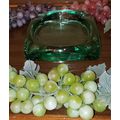 RETRO MCM VTG THICK GREEN GLASS SQUARE ASHTRAY ...