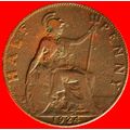 GEORGE V (1911-1936): GREAT BRITAIN ★ HALF PENN...