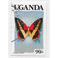 UGANDA 1989 BUTTERFLIES WESTERN RED CHARAXES CY...