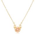 Gold Plated Reversible Champagne CZ Reindeer Pe...