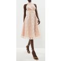 COAST Halter Neck Organza Jacquard Midi Dress BNWT
