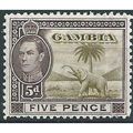 Gambia 1941 SG154a 5d Sage-Green & Purple-Brown...