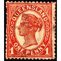 Australia QLD 1896 Queen Victoria 1d Used Stamp...