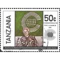 TANZANIA, Mwenge Satellite Earth Station, blue ...