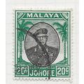 JOHORE SULTAN SIR IBRAHIM MALAYA 1949 20c SG141...
