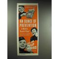 1945 Philip Morris Cigarettes Ad - Ounce of Prevention