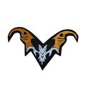Bat Iron On Badge Embroidered Patch Black White...