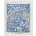 INDIA 1911 K5 TWO ANNAS SIX PIES BLUE SINGLE ST...