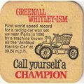 BEER MAT - GREENALL WHITLEY BREWERY - CHAMPION ...