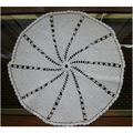 Vintage Round Natural Color Cotton Thread Crochet Doily, 11 1/2"