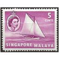 Singapore 1955 SG41 5c Bright Purple Mounted Mi...
