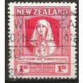 New Zealand 1929 SG544 1d + 1d Scarlet HEALTH S...