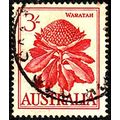 Australia 1959 Flowers 3/- Used Stamp Waratah