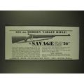 1940 Savage Model 19-M Rifle Ad - See this Mode...