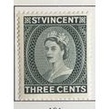 St Vincent QEII 1955 3c Slate Mounted Mint MM S...