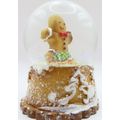 Miniature Mr Gingerbread Woman Snow Globe Glitt...