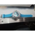 Aquasports Silver Tone Round Case Blue Band Watch